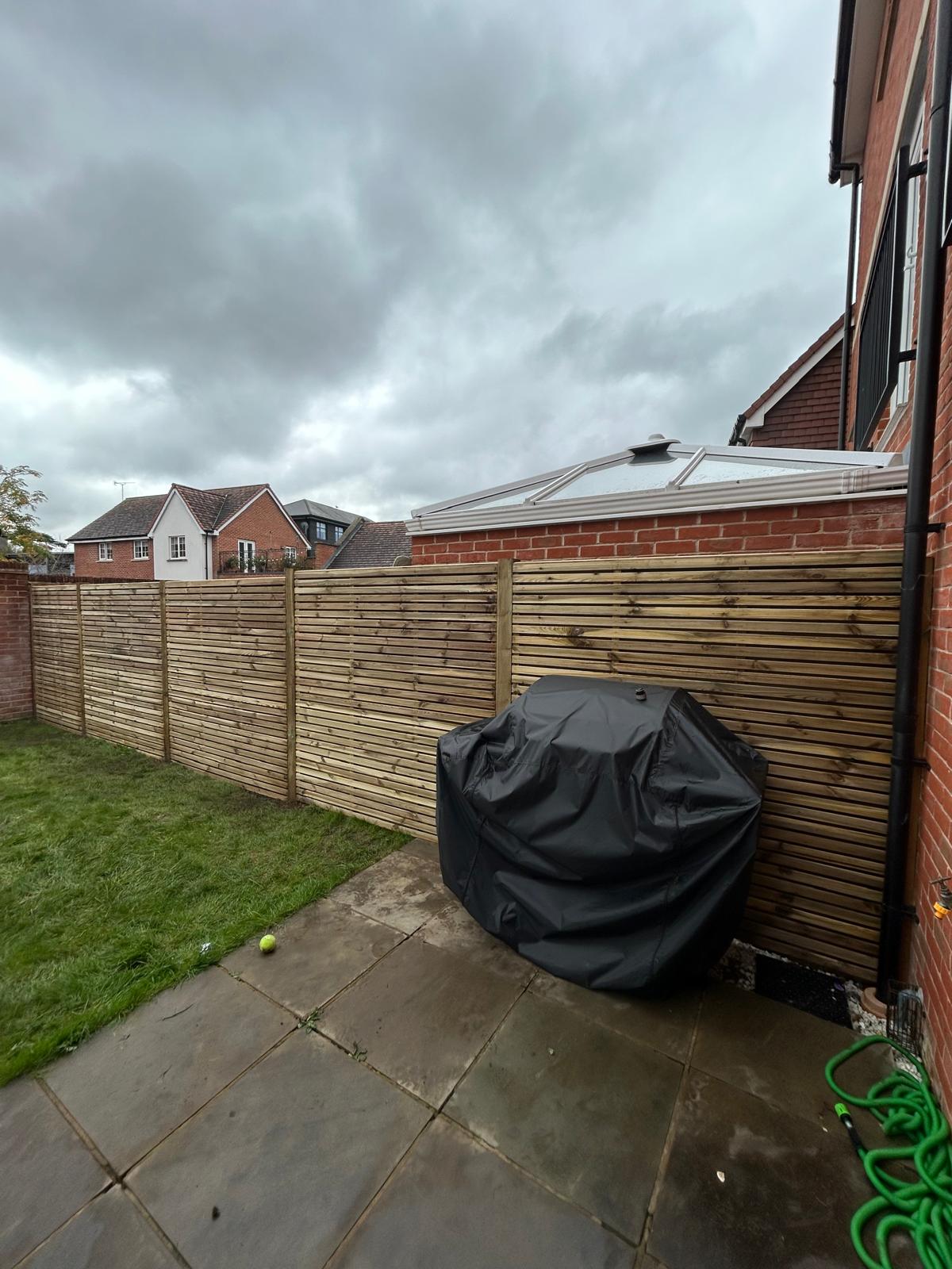 Double Slatted Fencing Hampshire